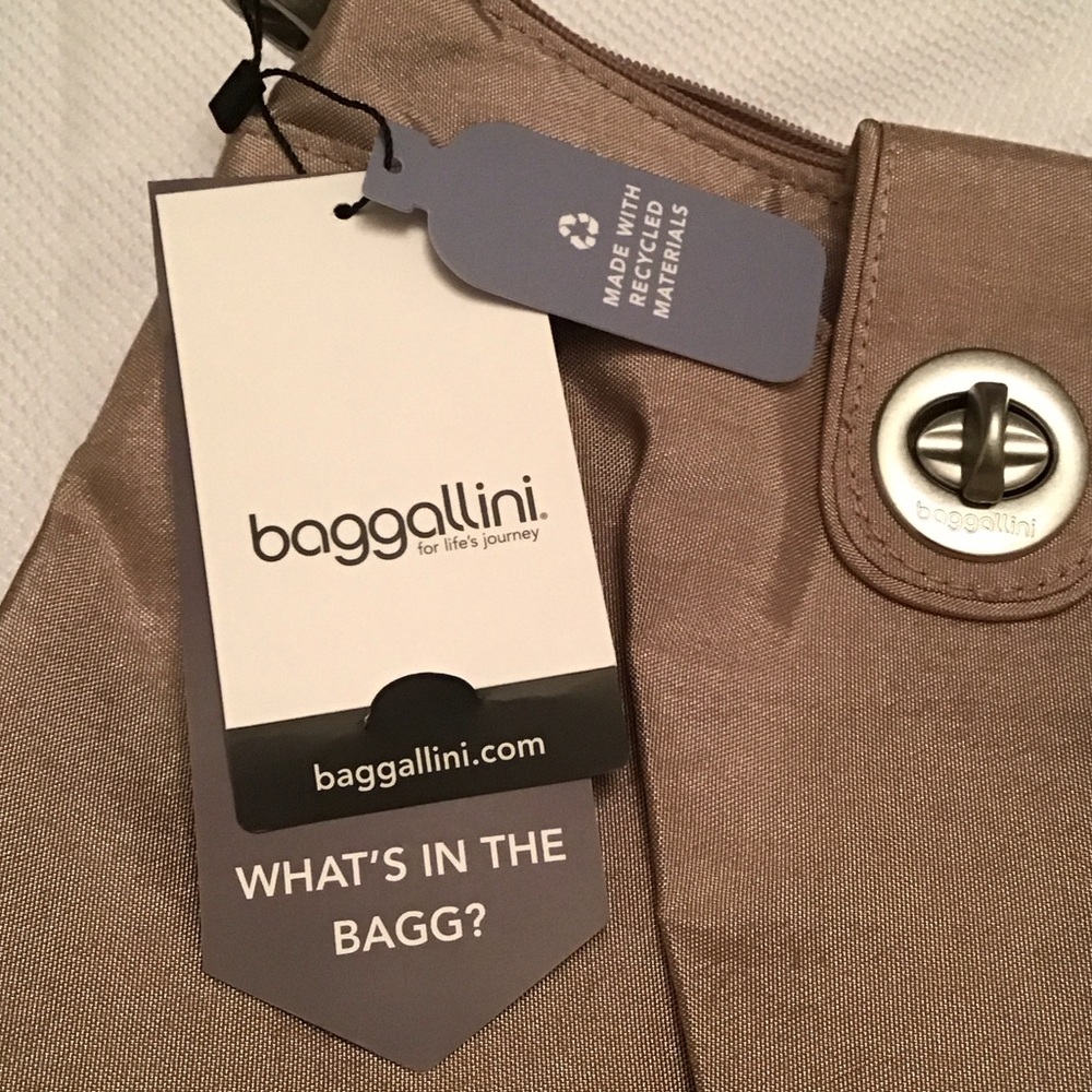 ✔️Baggallini Sorrento RFID Hobo Bag - Rose/Grey Color